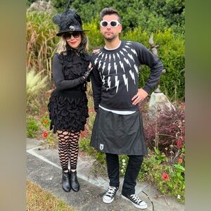 LANVIN FOR H&M Black Ruffle Ribbon Dress Schitts Creek Moira Halloween Costume